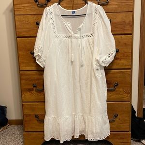 Old Navy 2X white cotton dress NWT